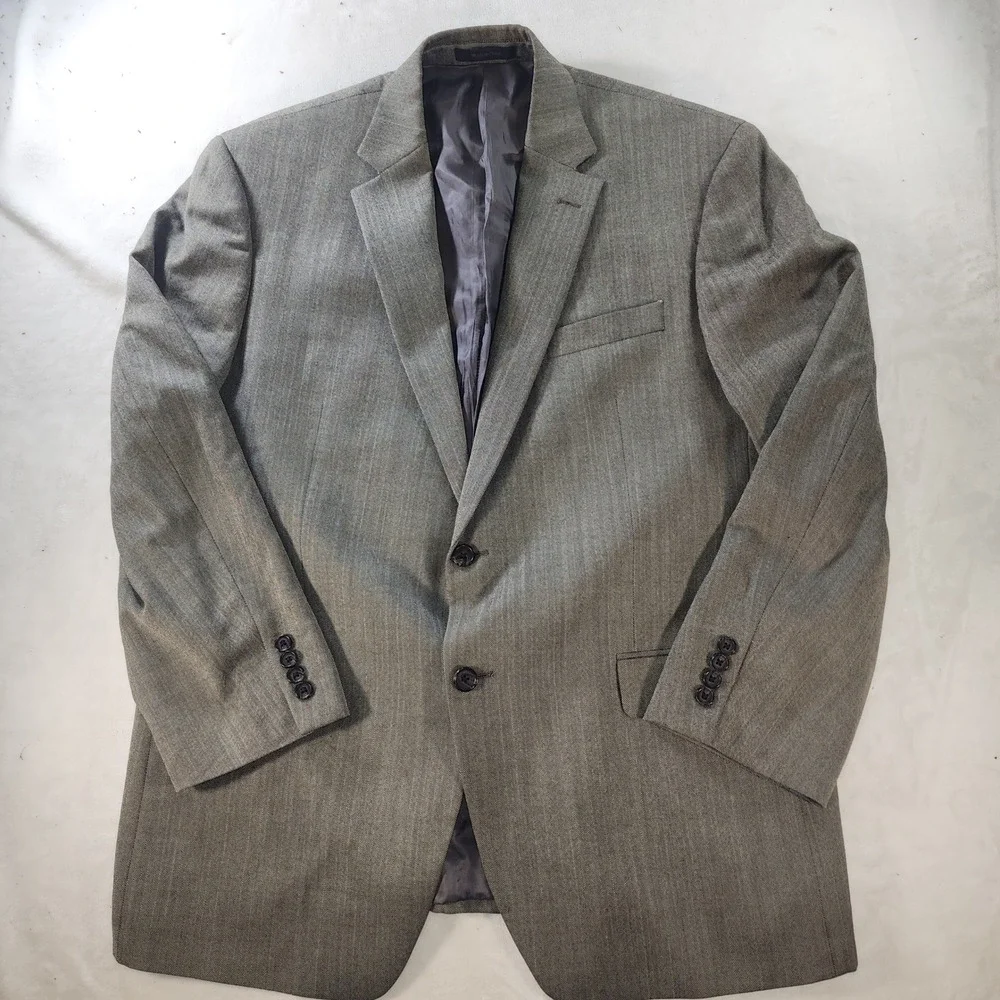 Lauren Ralph Lauren Mens 44R Classic Fit Herringbone Blazer Sport Coat Brown 956